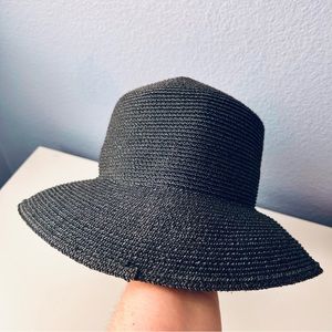 San Diego Hat Company Black/ Dark Grey Women’s Braided Sun Hat, 3-Inch Brim